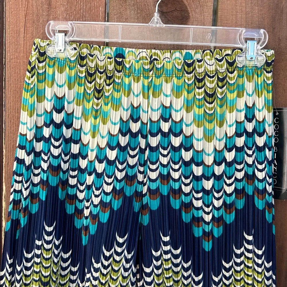 Coco Bianco  Palazzo Chevron Peacock Pants Size Small NWT - Image 13