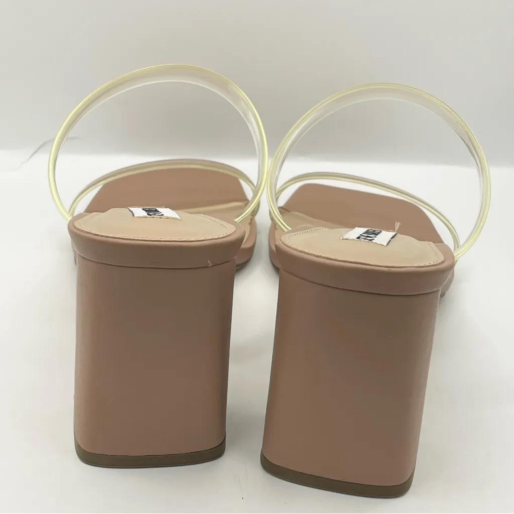 Steve Madden Lilah translucent straps block heel tan sandals women’s Size 9.5 - Image 6