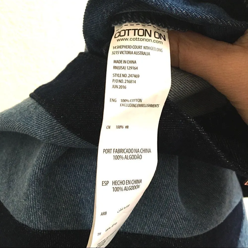 91:LTD. Cotton On color blocked denim mini skirt 8  60s vintage inspired - Image 5