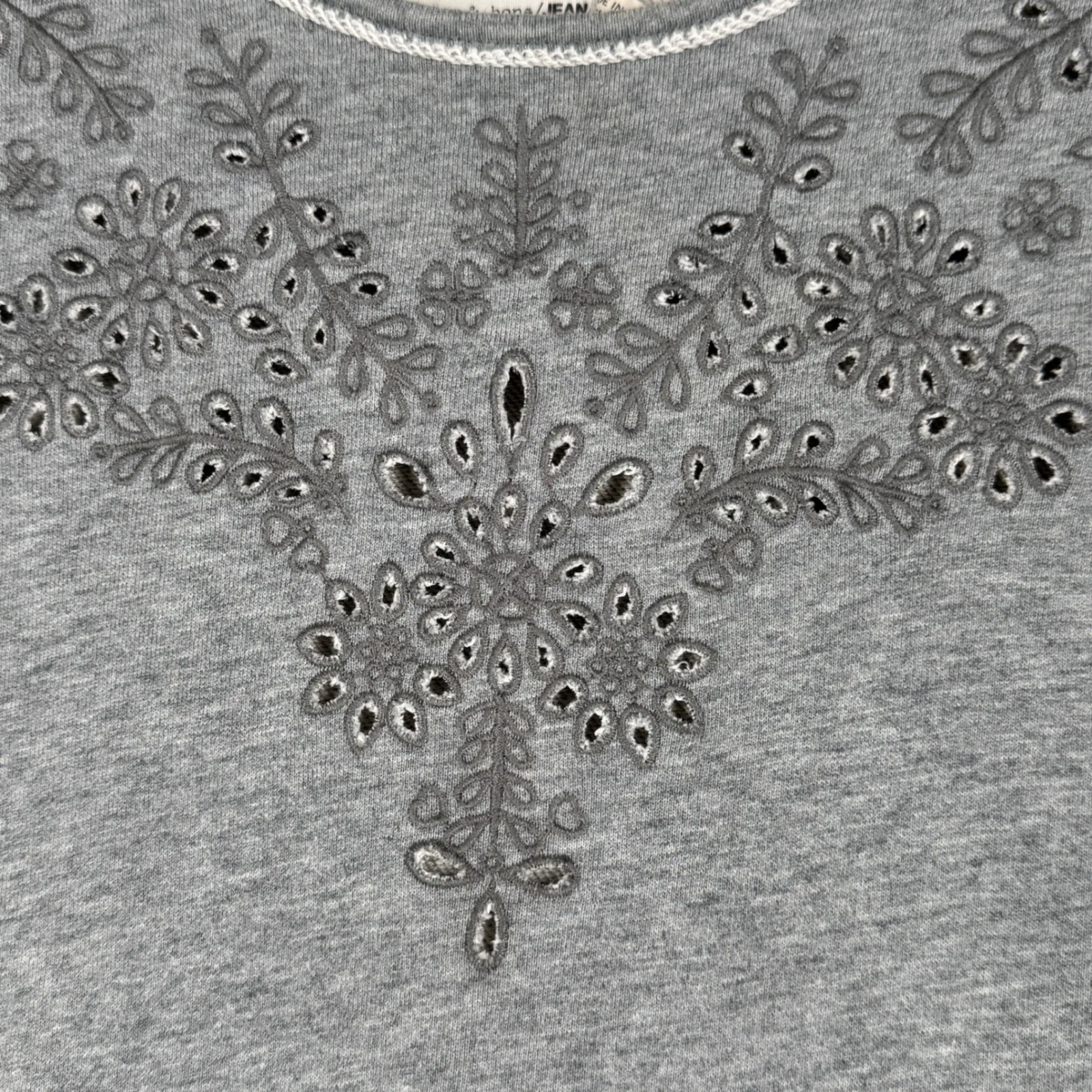 Rag & Bone Dress Gray French Terry Embellished Eyelet‎ Neutral Minimalist Small - Image 5