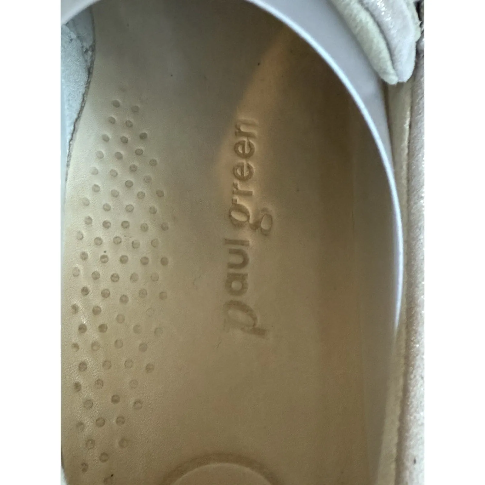 Paul Green Carla Lace‎ Up Sneakers Gold Metallic Nubuck Supersoft US Size 7.5 - Image 7