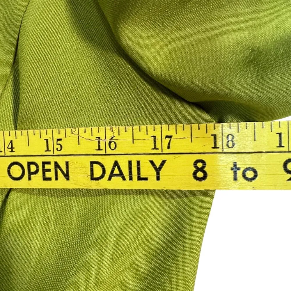 Karin Stevens Petites NWT Neon Green Black Belted Short Sleeve Blazer Size 12P - Image 8