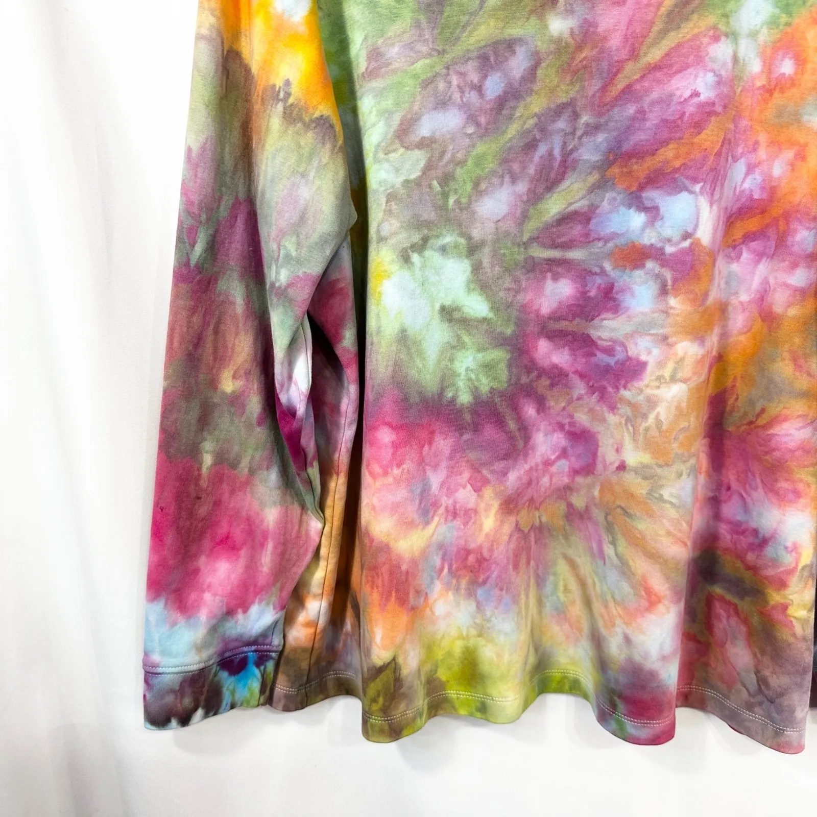 LL Bean Plus Size 1X Top Handmade Tie Dye Turtleneck‎ Long Sleeve Colorful 380 - Image 6