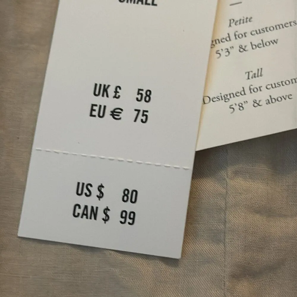 NWT Abercrombie & Fitch Beige Mara Linen Blend Button Up Vest Mini Dress - Image 4