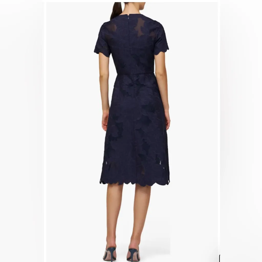 NWT Kay Unger Luna Embroidered Midi Dress color midnight blue size 6 - Image 2
