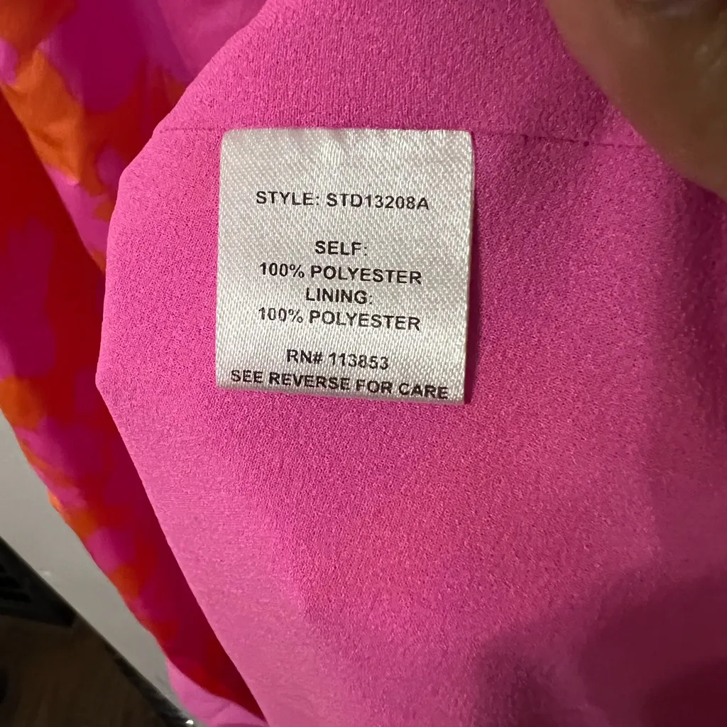 Sugarlips Lava Flow Meara Pink and Orange one shoulder maxi dress Size Large - Image 7