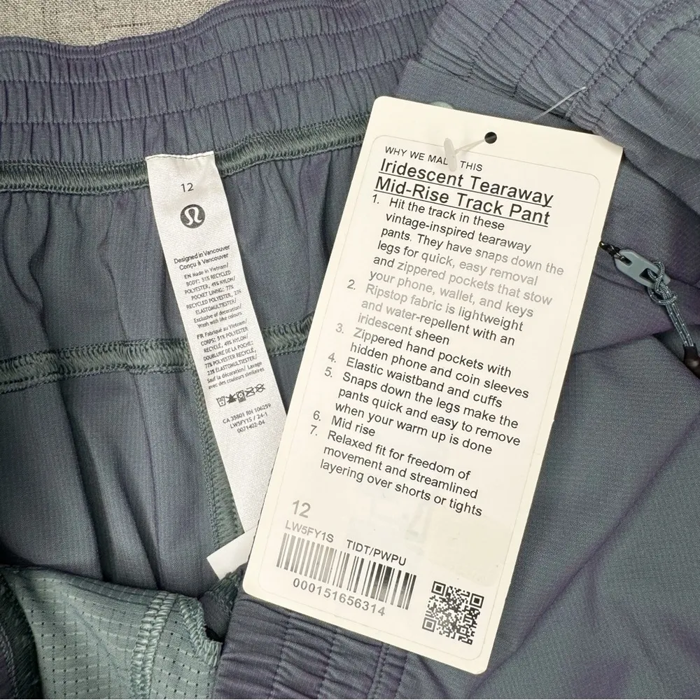 Lululemon Iridescent Tearaway Mid Rise Track Pant Tidewater Teal Purple 12 NWT - Image 12