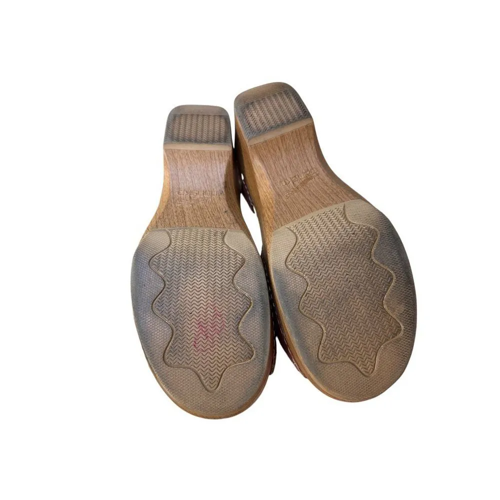 Dansko Womens Brown Leather Slip-On Wedge Sandals Size 9.5/42 SKU8124 - Image 9