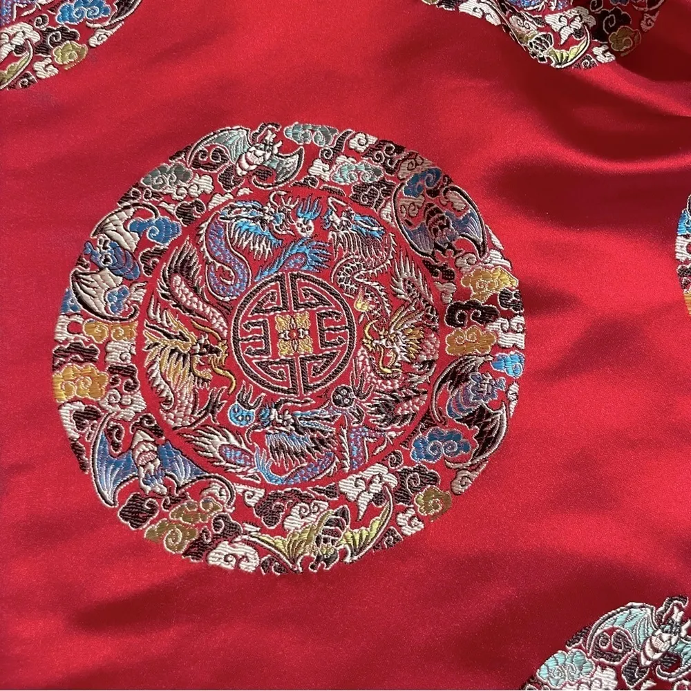 Vintage 80’s Red Oriental
Embroidered Reversible Jacket Size L - Image 6