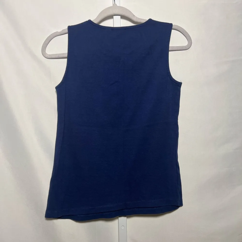 Rafaella Women’s Navy Tank Top With Cut Out Detailing - Image 2