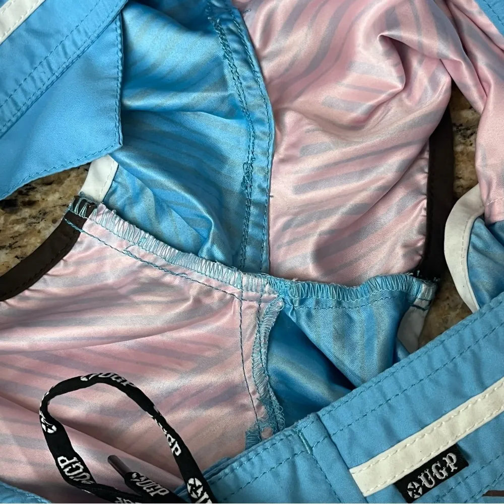 UGP Women’s Board Shorts Size 30 Blue Geometric Stripe Swim Surf Beach Coastal - Image 6