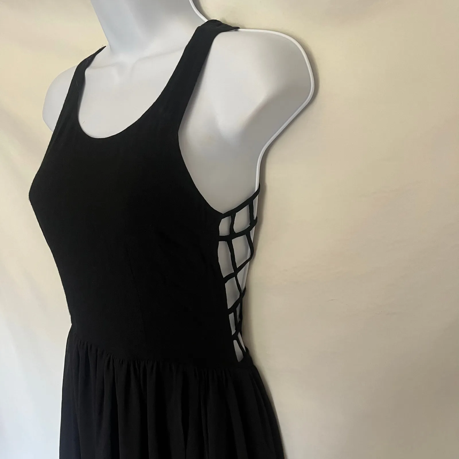 Keepsake The Label Spider Web Maxi Dress Sz XS Sheer Slit Vampy Whimsigoth Prom Black - Image 4