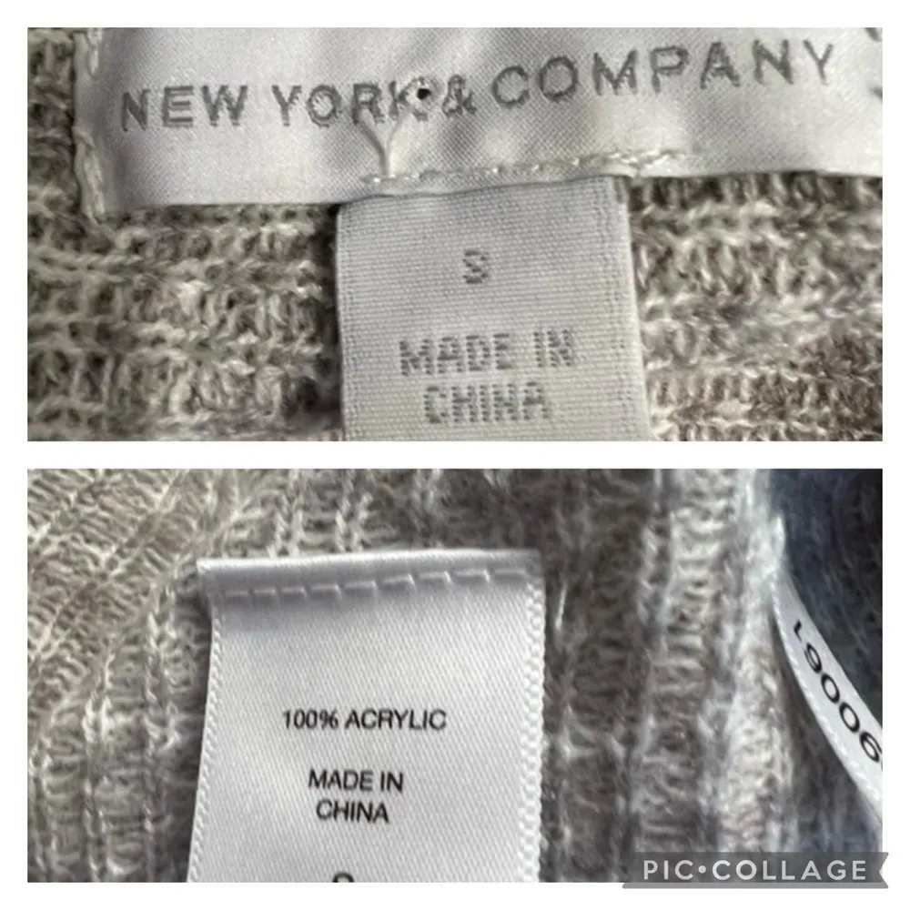 New York & Co. Cardigan Sweater Fringe Open Front S Shawl Collar Duster Boho Gray - Image 16