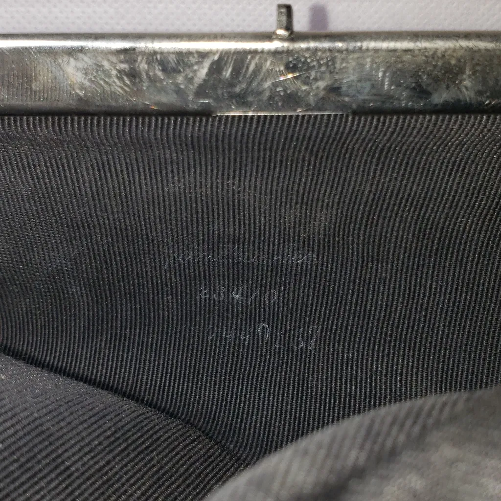 Vintage silver & gray chrome art deco purse with 36" long detachable chain - Image 8