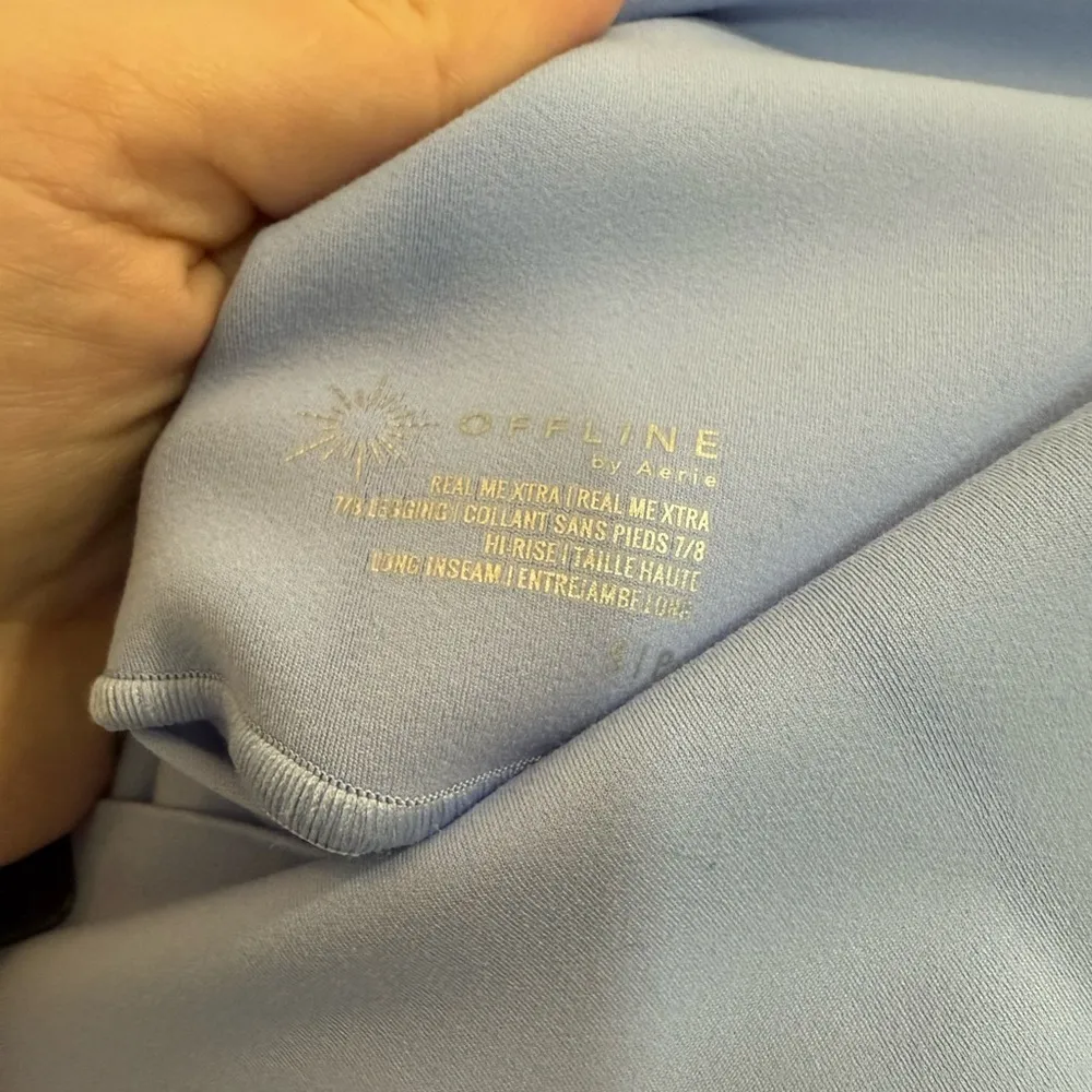 Aerie Offline High Rise Real Me Xtra 7/8 Long Length Light Blue Legging Size S - Image 4