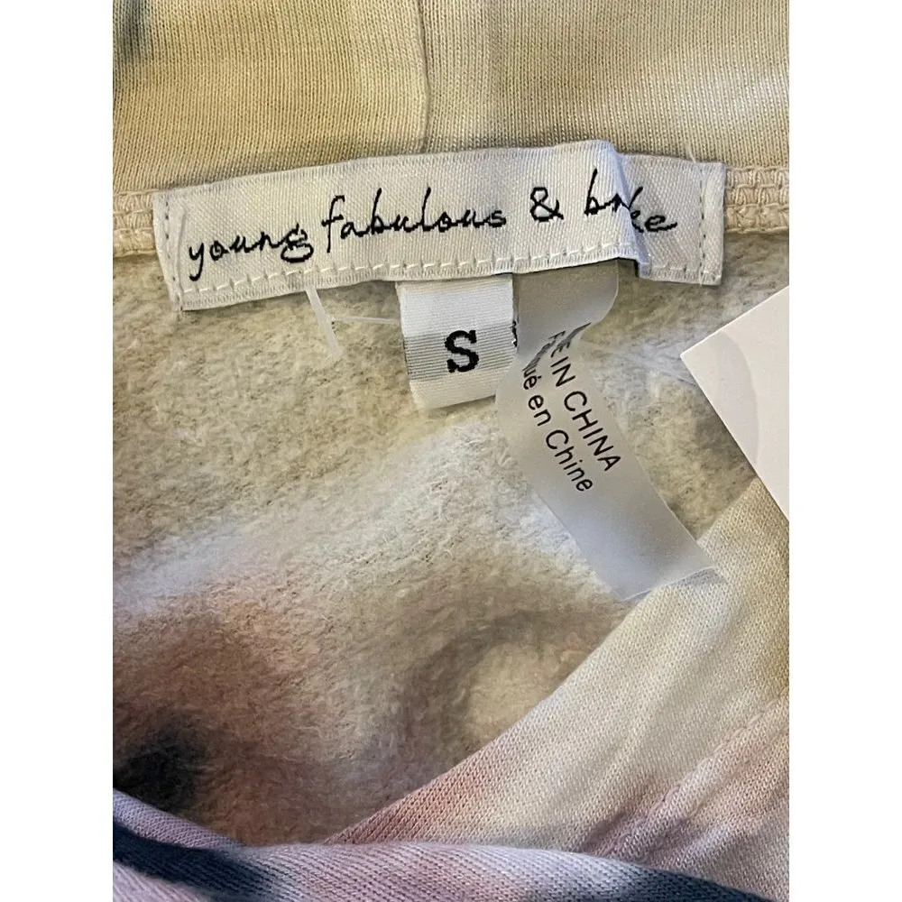 Young‎ Fabulous & Broke Rare Pink Lolly Kelly Tie Dye Hoodie Sweatshirt Size S - Image 10