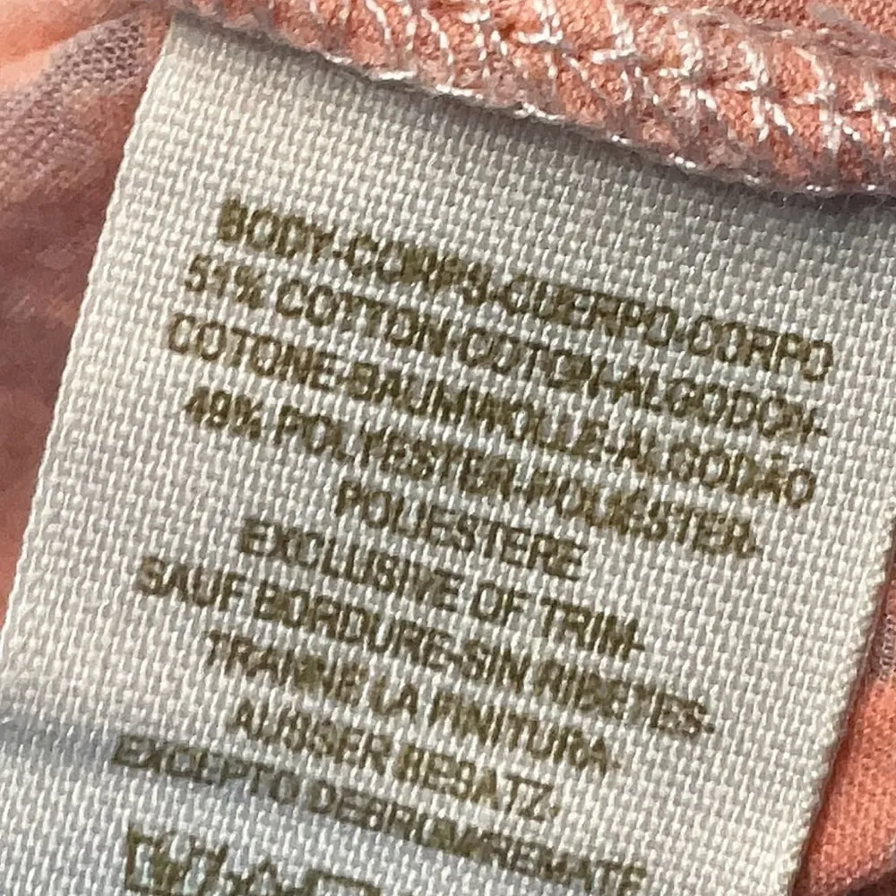 Free People Boho Peach Orange Ombre Burnout Beaded Hem Scoop Neck Top Size XS - Image 7