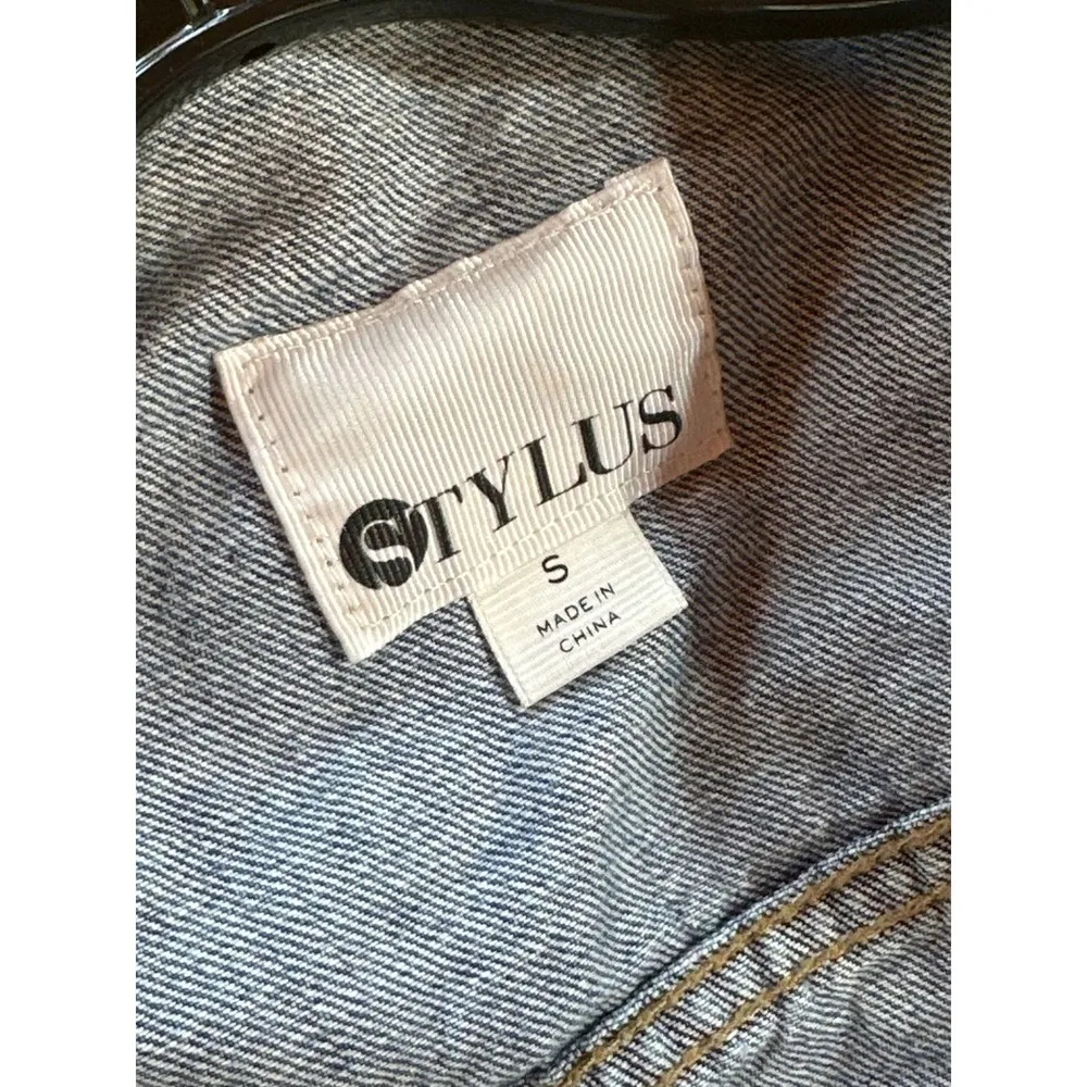 Stylus Denim Jacket Classic Jean Jacket Casual Everyday Style Small Blue - Image 3