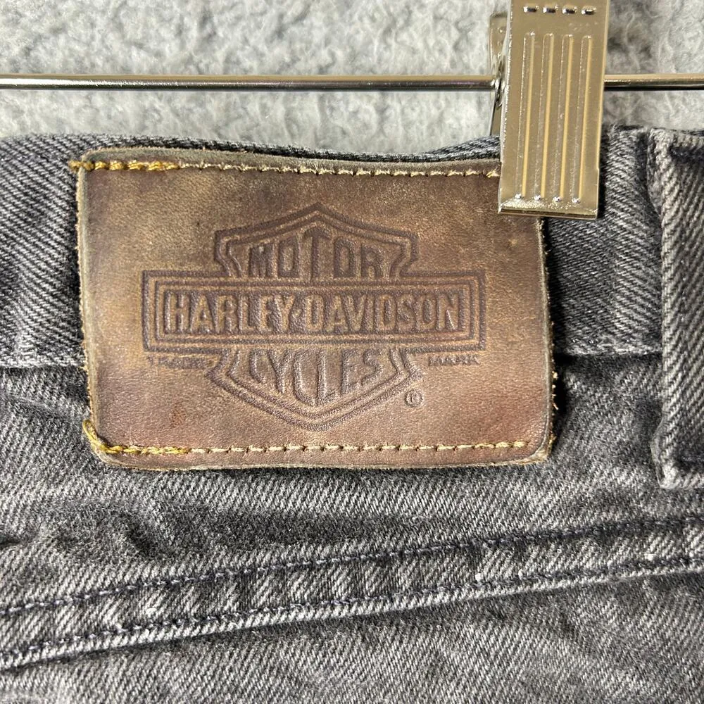 Harley Davidson‎ Jeans Womens 2 Black Biker Blues High Rise Straight Boyfriend - Image 8