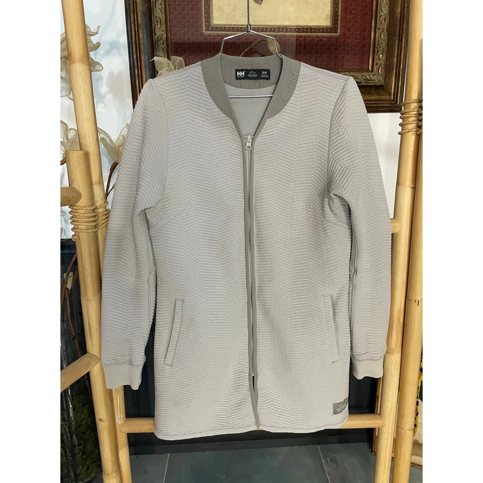 Helly Hansen Women’s Gray Zip Front Jacket Textured Knit Size Small - Image 3