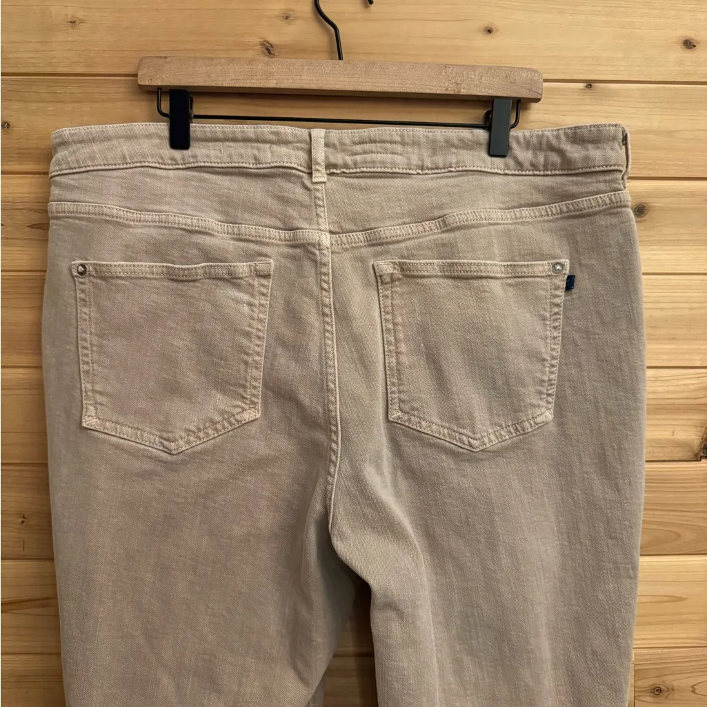 Pilcro Anthropologie Size 18W Tan The Vintage Straight Cropped Cotton Jeans - Image 3