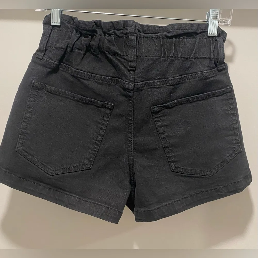 Target  Black Stretchy Denim Elastic Waistband Paper Bag Shorts - XS - Image 6