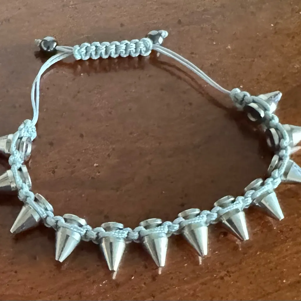 NEW Silver Spiked Adjustable Bracelet - Image 3