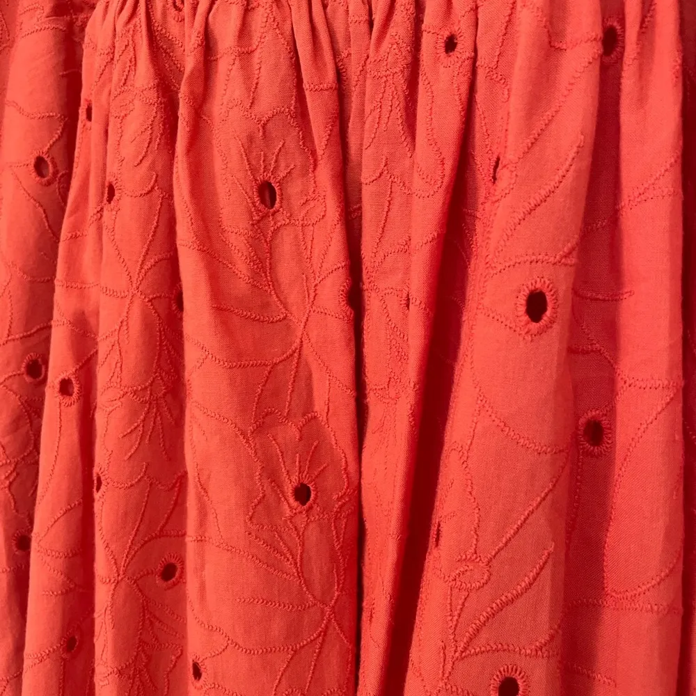 Madewell Eyelit Summertime Cami Midi Dress Rusted Clay Orange Pockets ~ Size M - Image 14