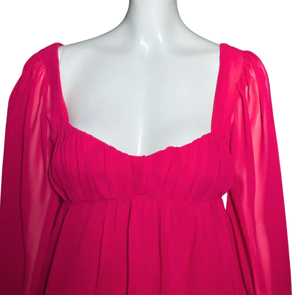 Abercrombie & Fitch Pink Babydoll Top Long Sleeve Y2K. XS Barbie Girlhood Blouse - Image 6