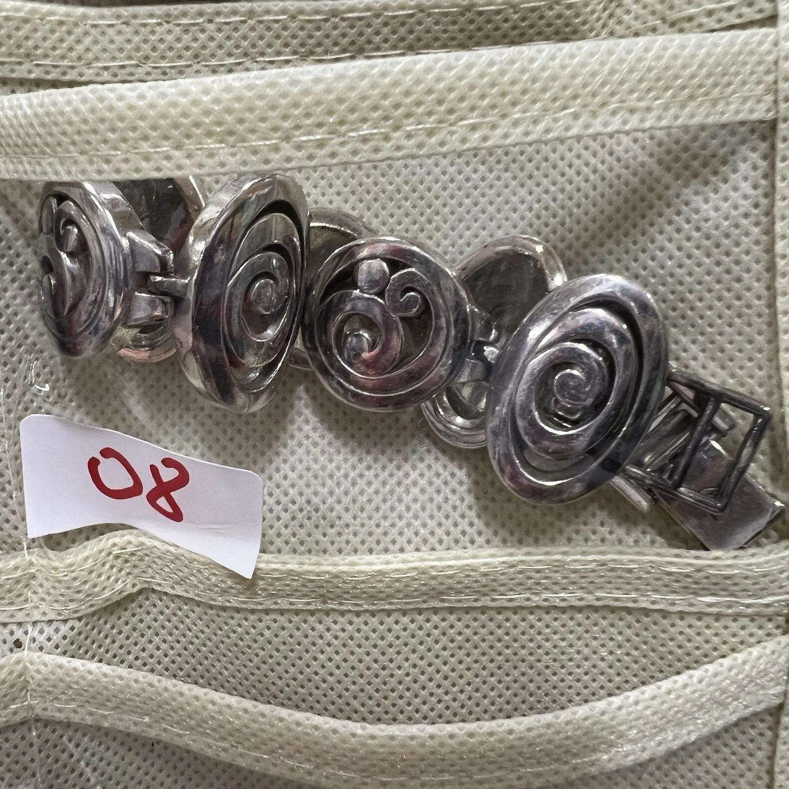 Brighton  Swirl Round Link Bracelet Box Closure Chunky Silver Tone 8” Extension - Image 10