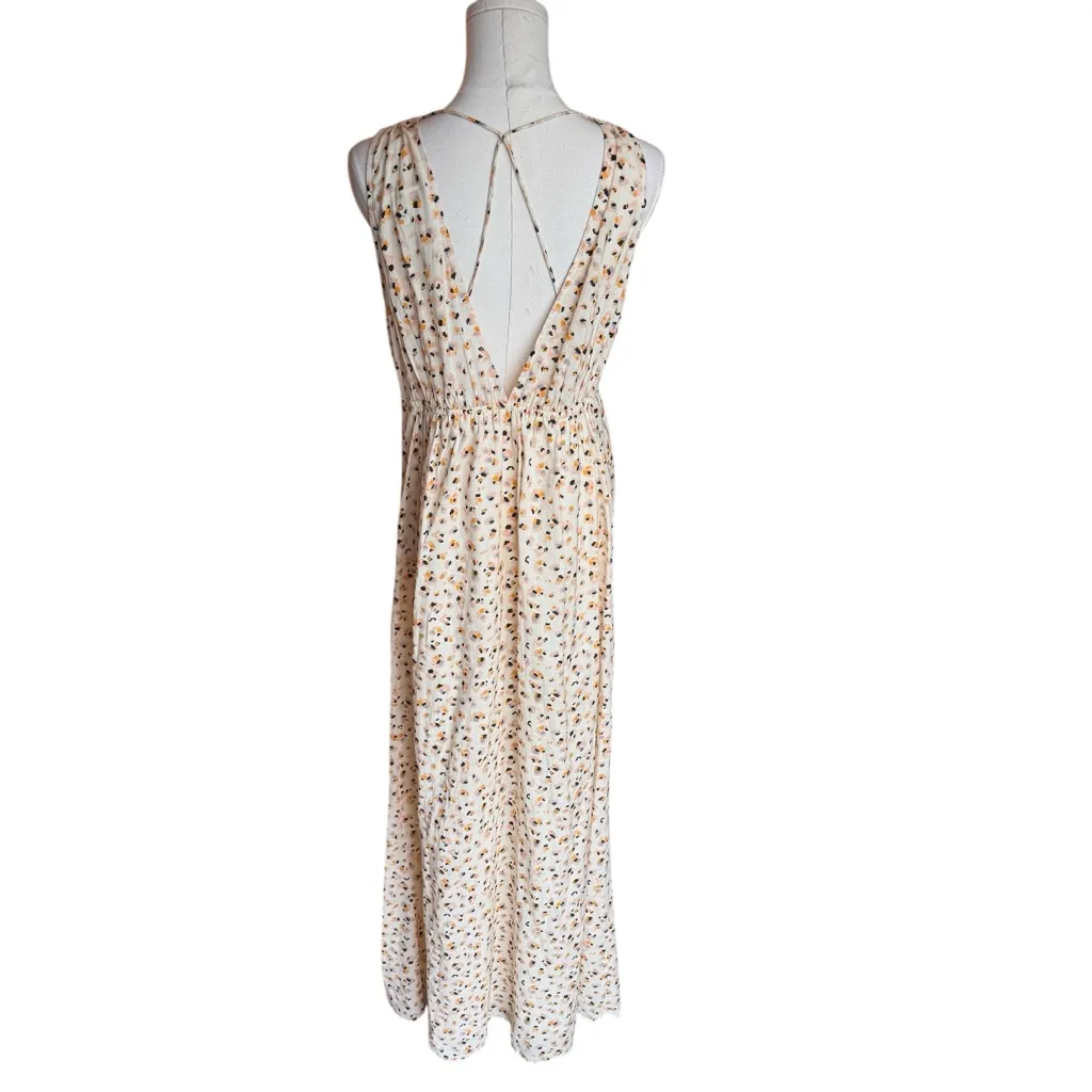 ba&sh - Beck Flowy Maxi Dress in Ecru Leopard Print Sz 2/US 6 - Image 8