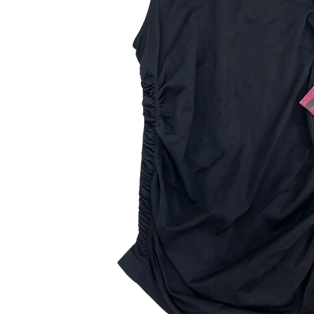 Be Maternity by Ingrid & Isabel New Channel Ruched Black Tank Top Size M/L - Image 4