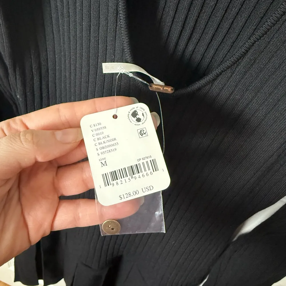 Free People Emmy Ribbed Knit Mini Dress Black M - Image 7