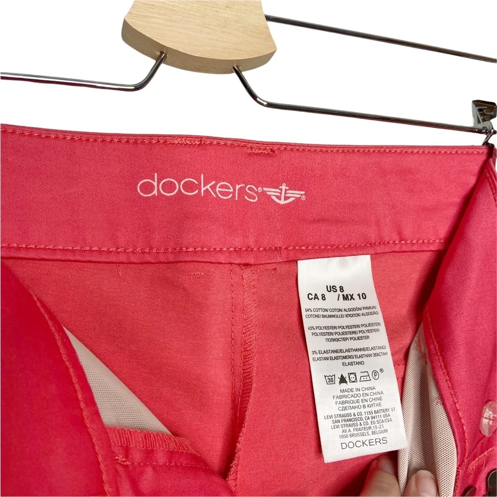 Dockers Coral Pink Cotton Blend Pedal Pusher Cropped Capri Pants - Image 7
