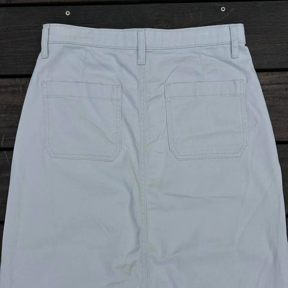 NWT St John’s Bay Beige/Tan Stretch Cotton Midi Skirt w/ Pockets - Image 5