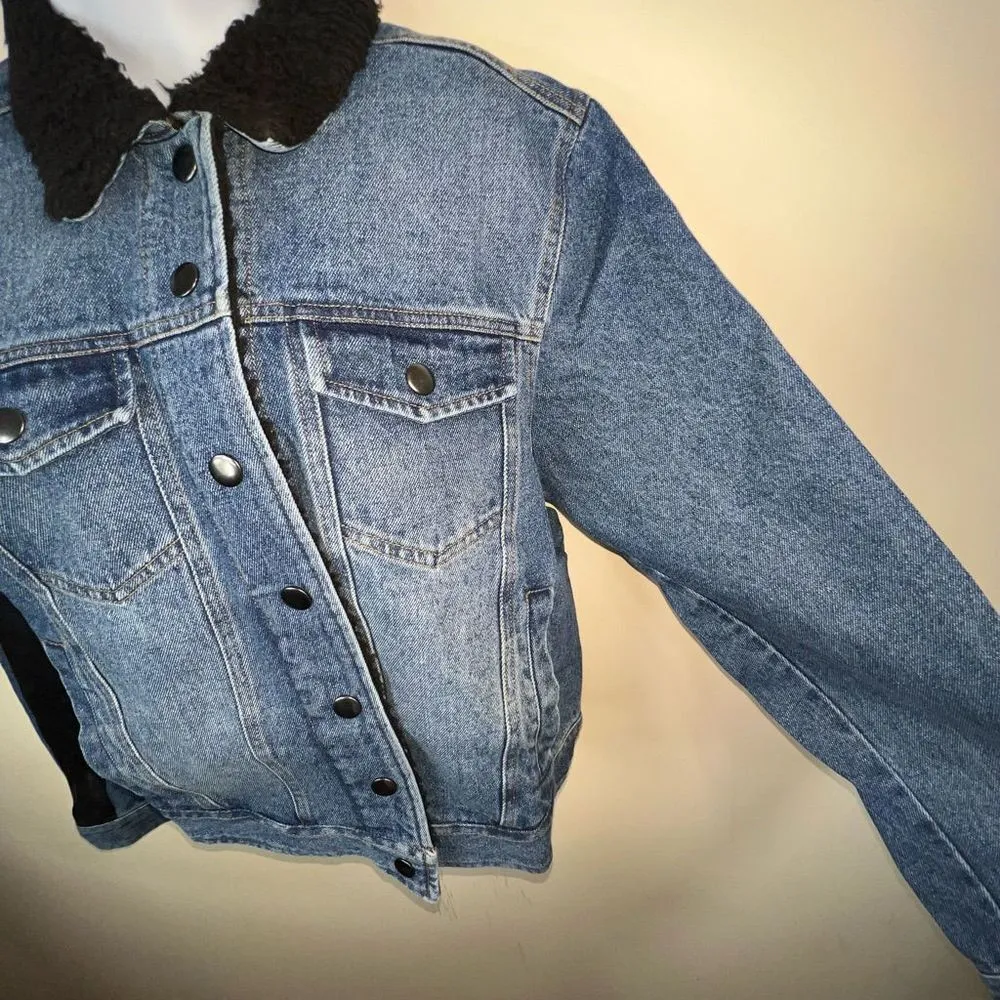 Soncy Plus Denim Teddy Collar Jean‎ Jacket (Soncy size 3X) Blue - Image 3