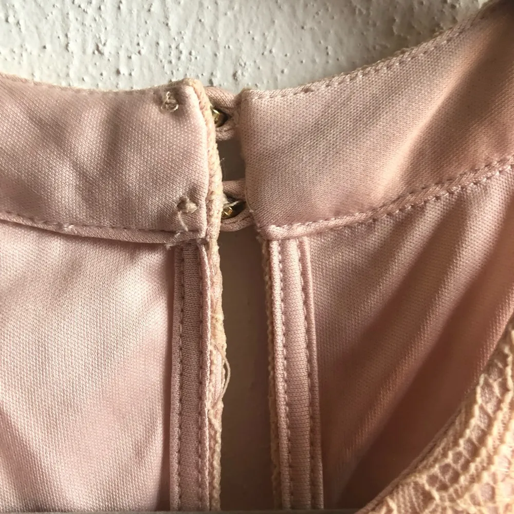 ASTR Dress Blush Pink High Neck Lace Overlay Shift Mini Sz S BNWT Anthropologie - Image 12