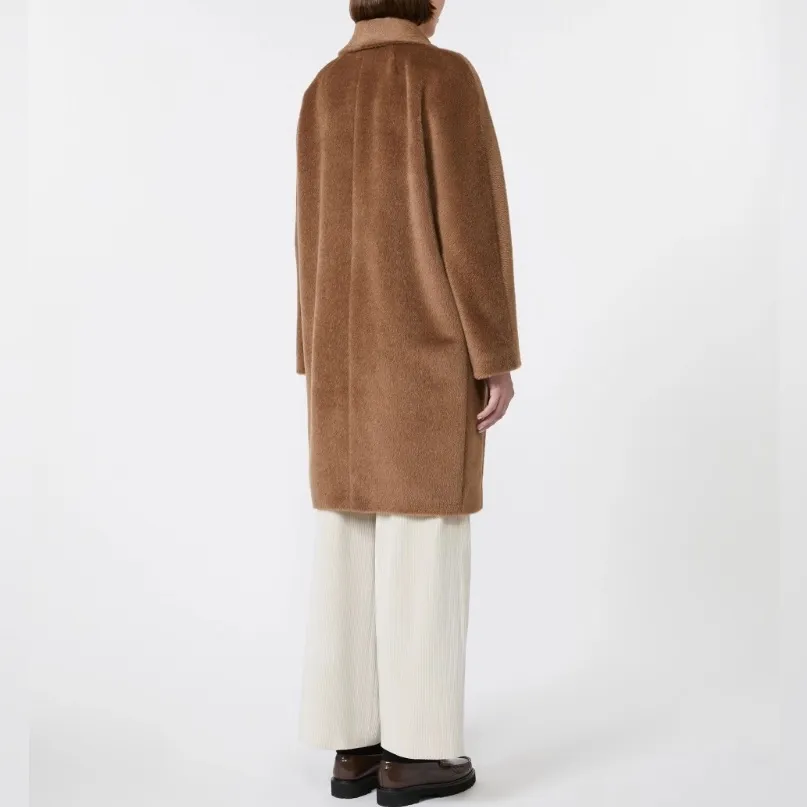 NWT MaxMara Roseto Wool and Alpaca Midi Coat Jacket in Camel - Image 3