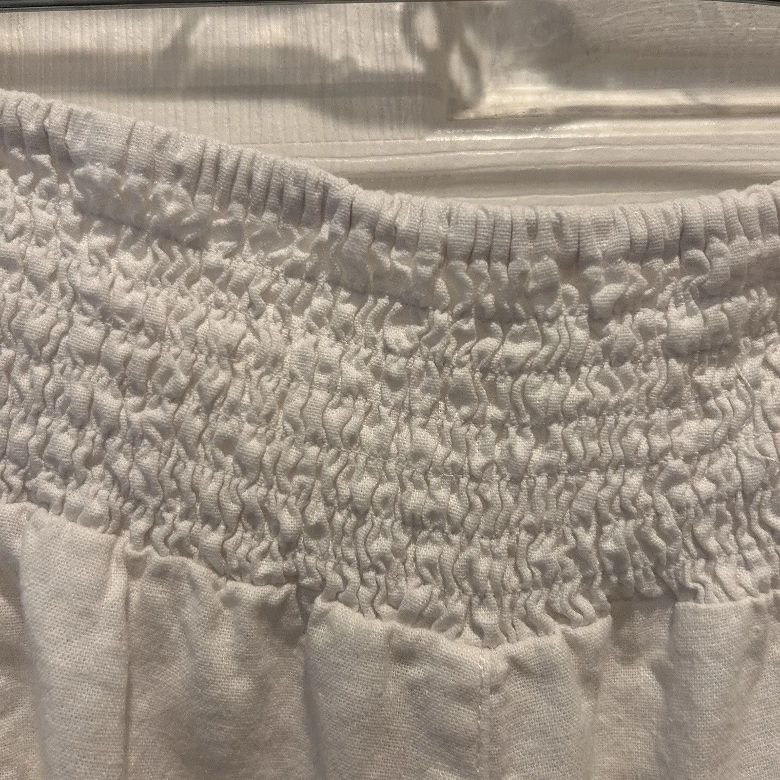 Cato White Pull On Linen Blend‎ Wide Leg Pants size Large Beachy Flowy Comfy - Image 6