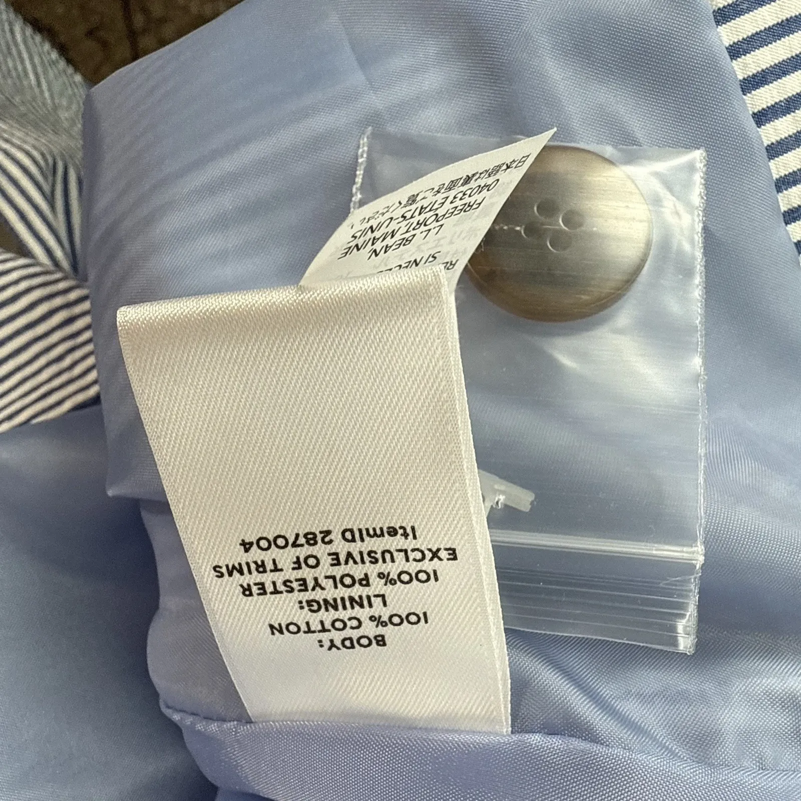 NWOT LL Bean Signature Blazer Pants Suit S Blue Striped Seersucker Jacket Career Size 6 - Image 14