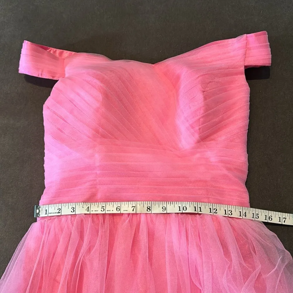 Women’s Pink Off the Shoulder Full Length Prom Party Dress Corset Back Size 8 - Image 9