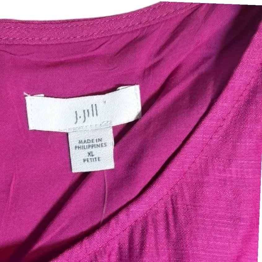 J.Jill NWT pink Pleated Tiers Maxi Dress. Raspberry Crush color. Petite XL - Image 7