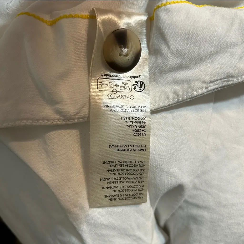 Anthropologie Maeve The Colette Magic Fabric Wide Leg Crop Pants White Size 20W - Image 9