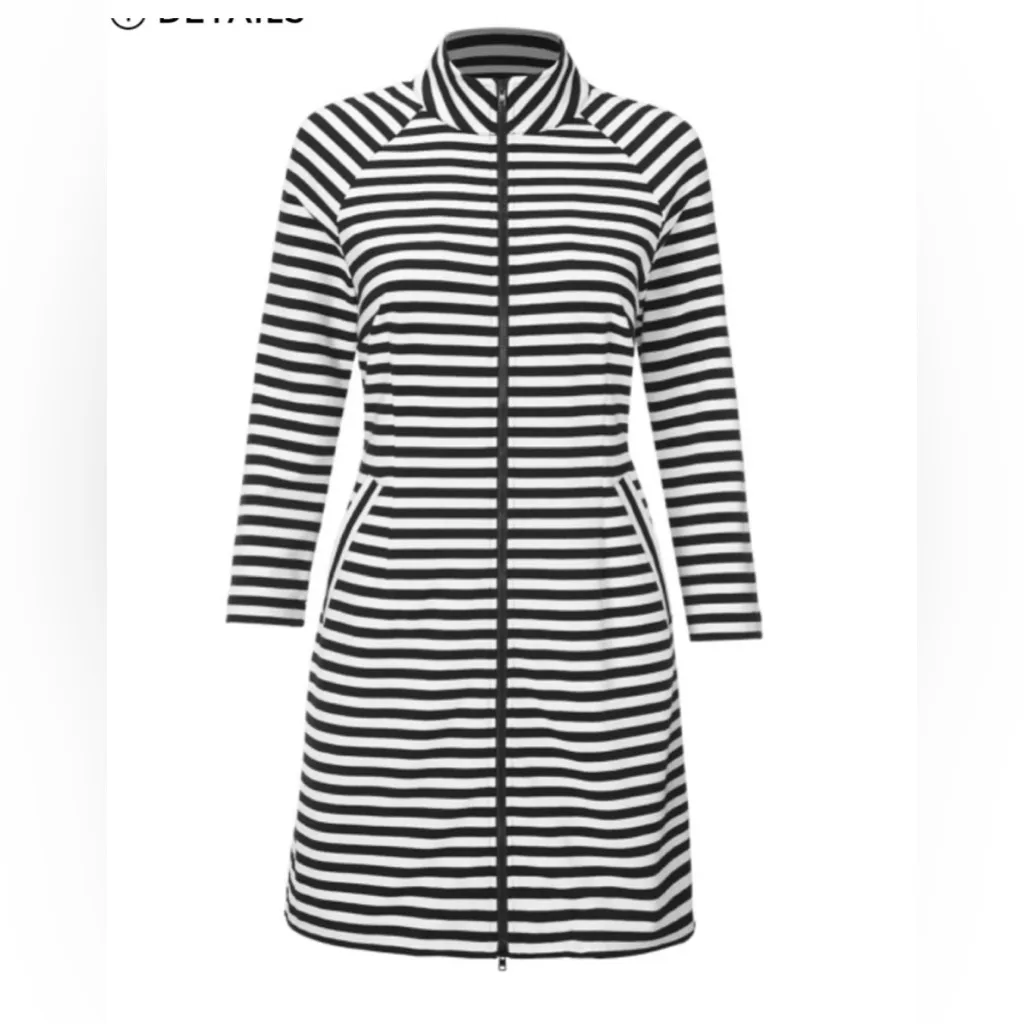 Cabi Byline Jacket #5851 Size Medium Black White Stripe - Image 4