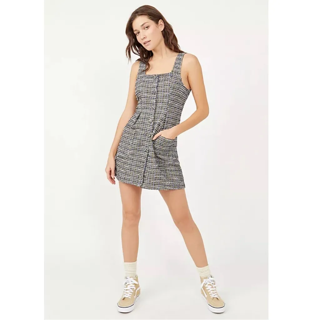 Free People Maxx Tweed Mod Jumper Mini Dress New Medium - Image 12