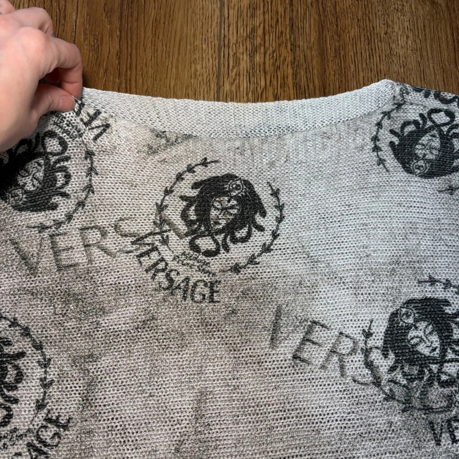 Free for Humanity Versage Knit Top Medusa Made In Italy Womens M AOP Lightweight Size M - Image 5