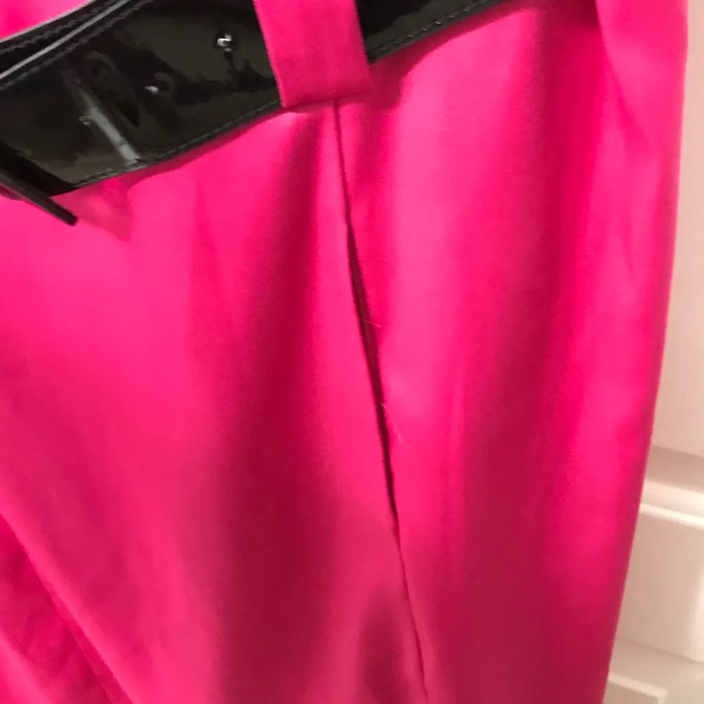 Dress Barn Hot Pink Sleeveless Belted Dress 21” Pit to Pit  Size 16 NWOT - Image 5