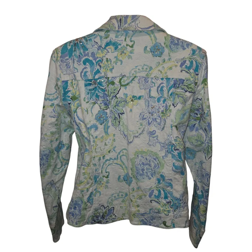 Coldwater Creek Vintage Paisley Jaquard Teill Jacket Size Petite Small Ps - Image 2