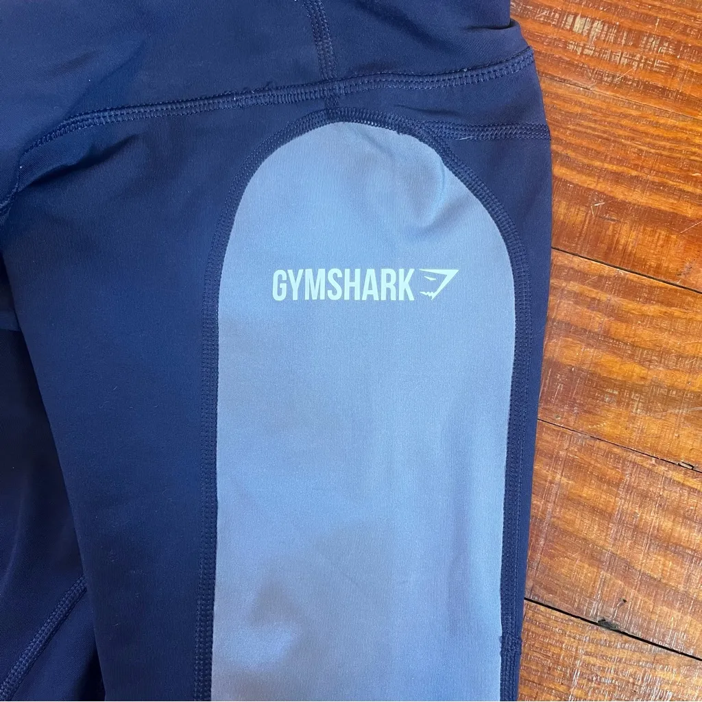 Gymshark Illusion Leggings(S) Full Length High Waisted Contour Seams Navy/Purple - Image 3