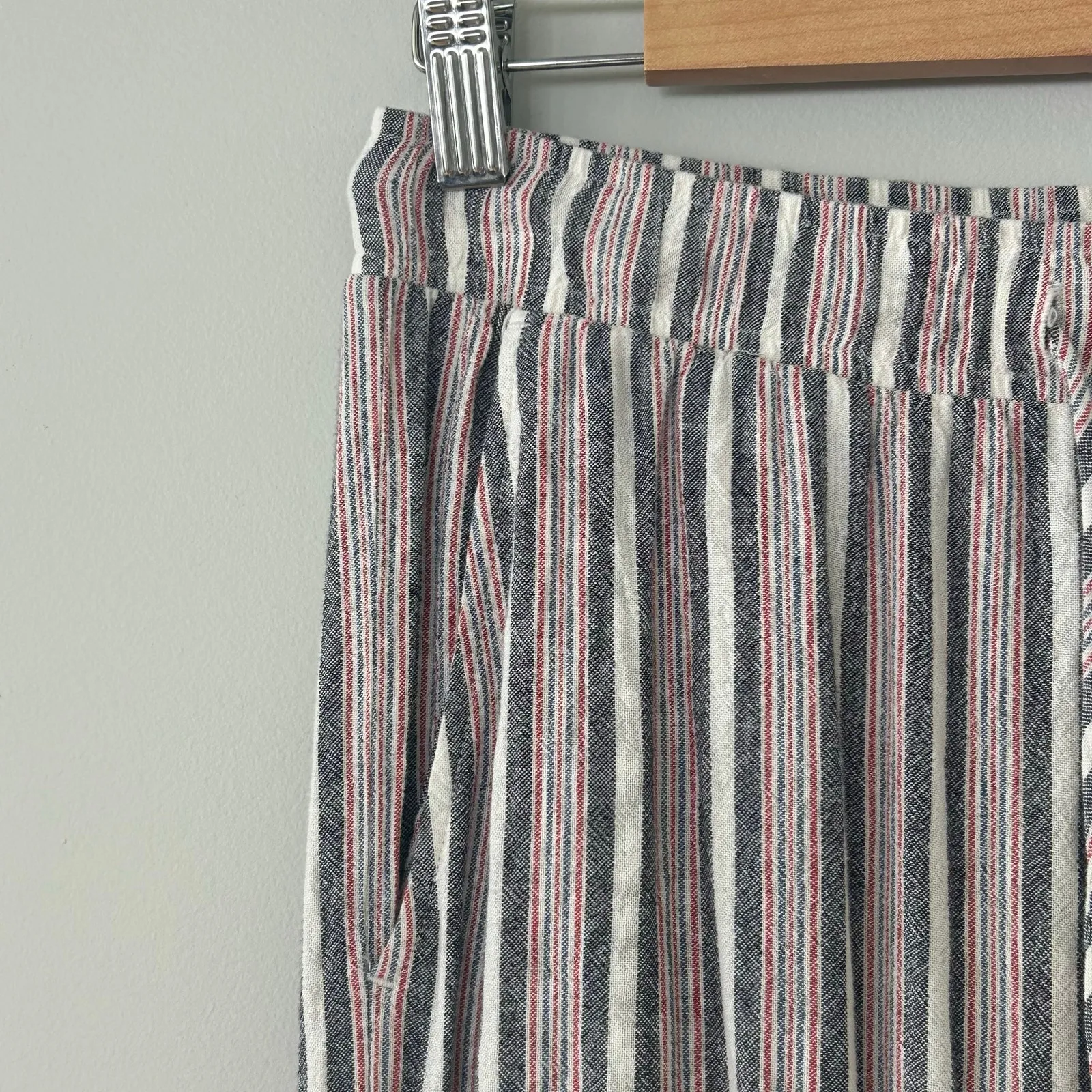 Anthropologie Cloth & Stone Linen Blend Striped Pants Sz XS - Image 6